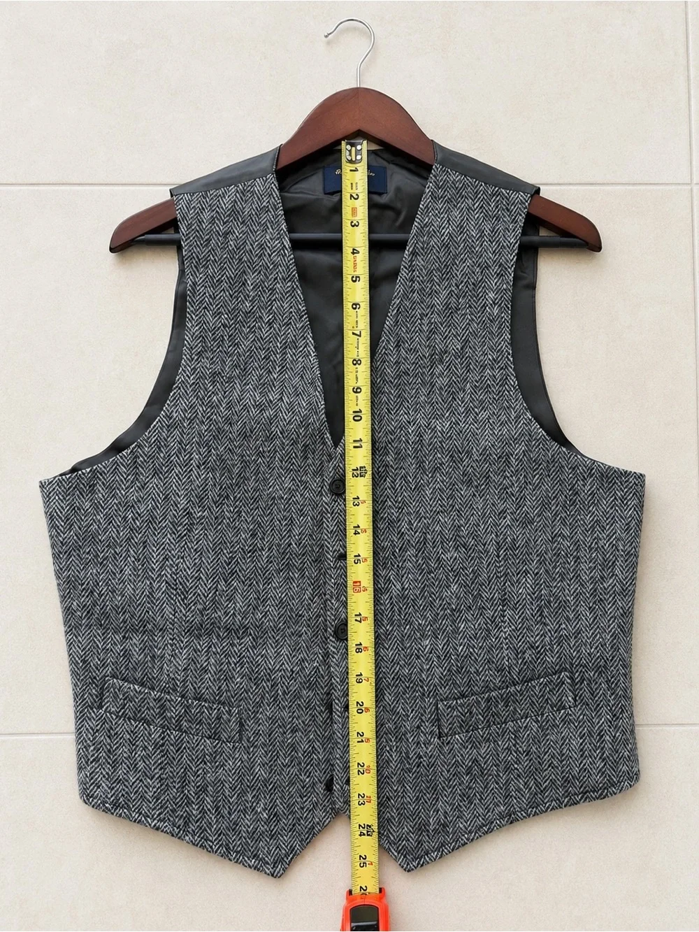 Brooks Brothers 1818 Harris Tweed Wool Vest 42R Gray Herringbone